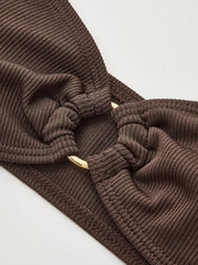 Ring Detail Halter Bikini Set