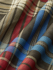 Semi-Sheer Plaid Knotted Tie-Back Top