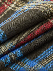 Semi-Sheer Plaid Knotted Tie-Back Top