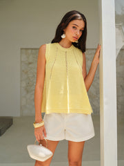 Eyelet Knit Vest
