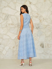 Eyelet Pattern Maxi Skirt