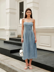 Minimalist Zipper Denim Dress