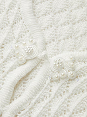 Sheer Knit Sweater Dress with Cut-Out Detail