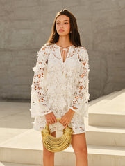 2 in 1 Floral Lace Cover-Up Style Dress