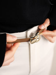 Hook Buckle Skinny Belt
