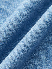 Halter Neck Buckle Detail Denim Dress