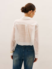 Sheer Lace Detail Blouse