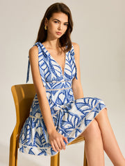 Printed Tiered Mini Dress