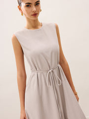 Sleeveless Tie Detail Midi Dress