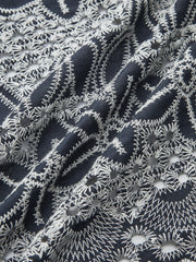 Embroidered Blouse with Tie-Front