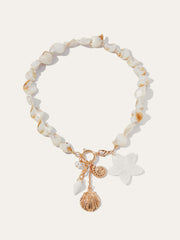 Shell Bead Charm Necklace