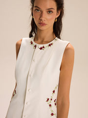 Embroidered Floral Mini Dress