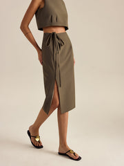 Side-Tie Slit Skirt