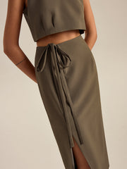 Side-Tie Slit Skirt