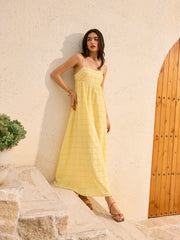 Eyelet Backless Maxi Dress