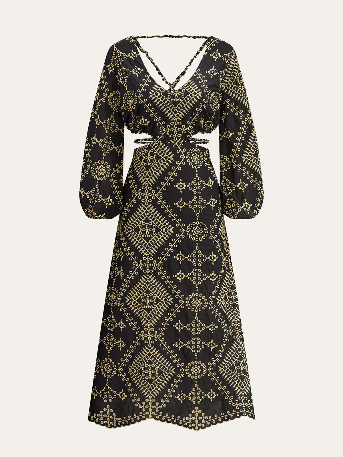 Embroidered Cut-out Maxi Dress
