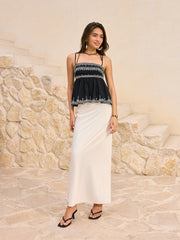 Embroidered Peplim Top