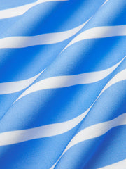 Belted Striped Dress with Puff Sleeves