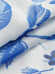 Belted Ruffled Floral Print Maxi Dress