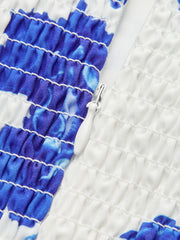 Strapless Floral Print Maxi Dress