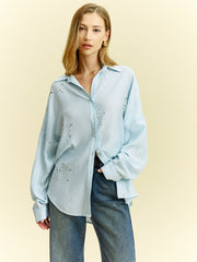 Oversized Eyelet Detail Shirt