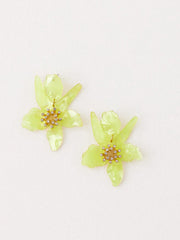 Flower-Shaped Earrings With Rhinestone Detail