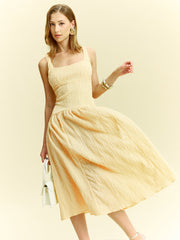 Textured Sleeveless Midi Dress