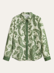 Paisley Print Button-Front Shirt