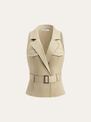 Belted Sleeveless Vest