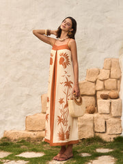 Contrast Panel Boho Print Cami Dress