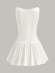 Embroidered Floral Mini Dress with Front Buttons