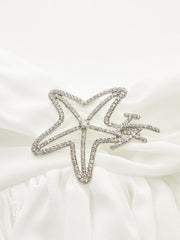 Semi-Sheer Halter Ruffle Backless Maxi Dress