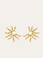 Sunburst Golden Stud Earrings