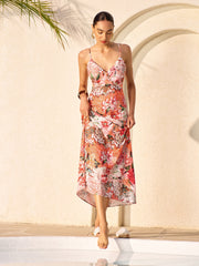 Floral Print Cross-Back Dress
