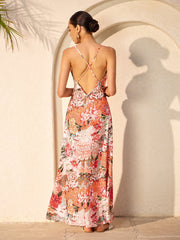 Floral Print Cross-Back Dress