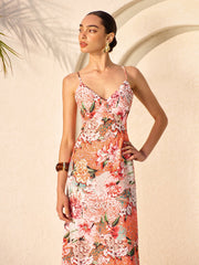 Floral Print Cross-Back Dress