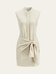 Linen Side-Knot Dress