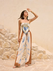 Mid-Rise Floral Print Oversized Pants