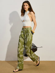 Printed Mid-Rise Thin Pants