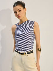 Striped Knotted Tank Top