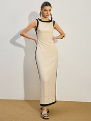 Contrast Trim Maxi Dress