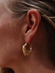 Golden Multi-Layered Hoop Earrings