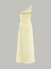 Asymmetrical One-Shoulder Midi Dress
