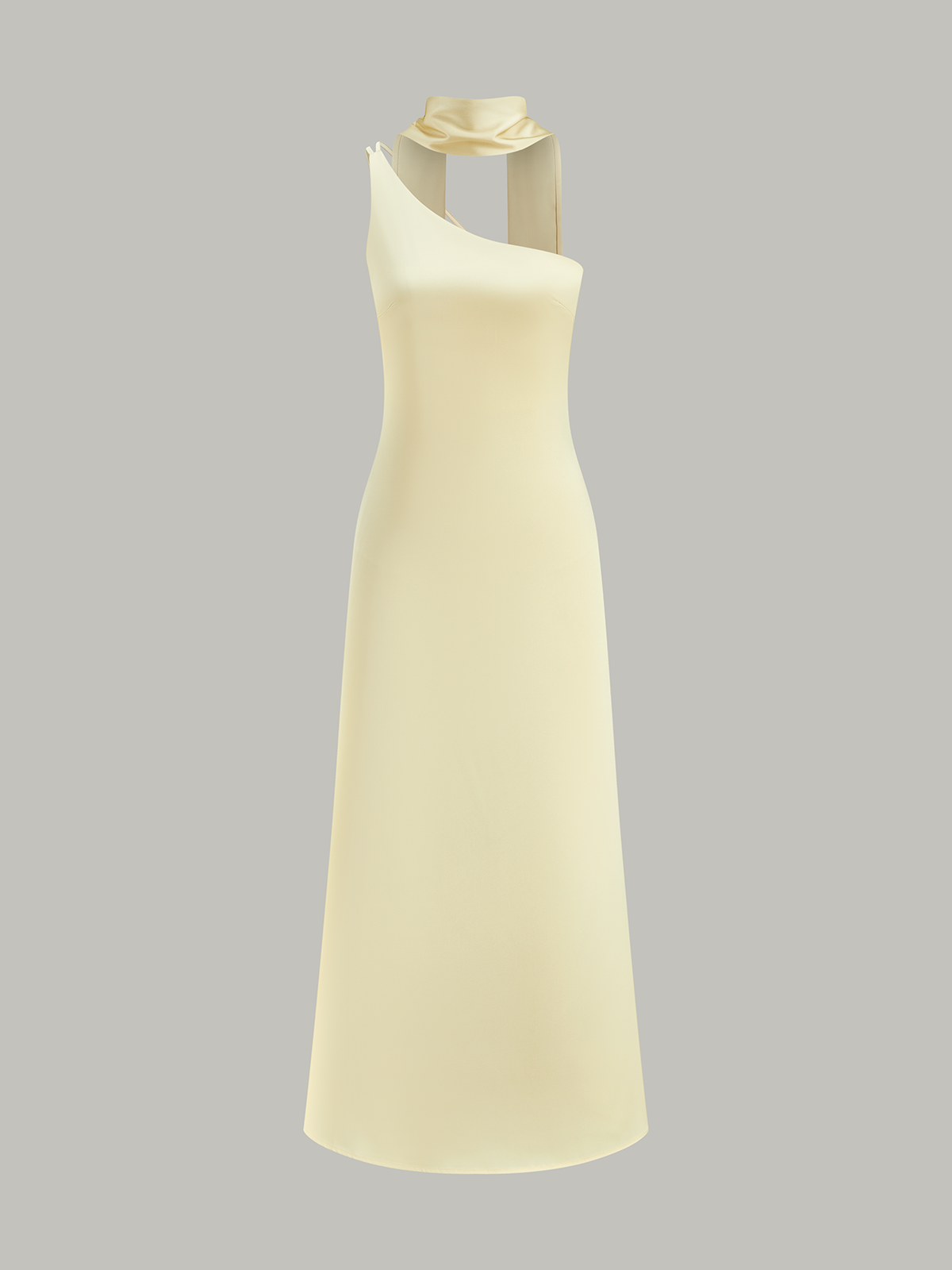 Asymmetrical One-Shoulder Midi Dress