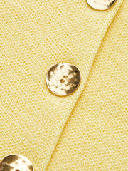 Sleeveless Square-Neck Buttoned Top With Split Hem