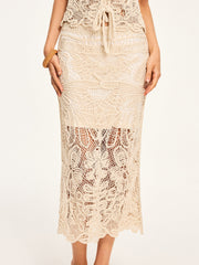 Sheer Crochet Midi Skirt