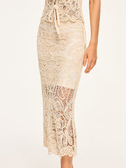 Sheer Crochet Midi Skirt