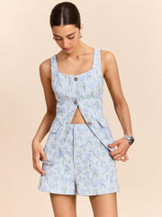 Floral Jacquard Shorts