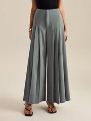 Pleated Wide-Leg Pants