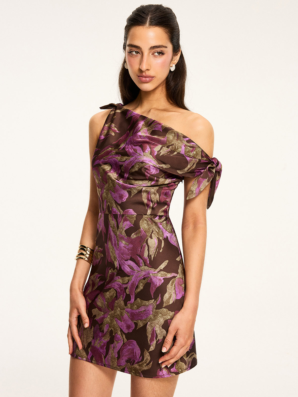 Floral Print Off-Shoulder Mini Dress